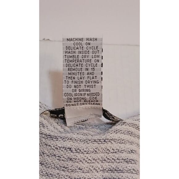 CATHY DANIELS Women's Small 3/4 Sleeve Black and White Striped Zipper Accent - Picture 4 of 4